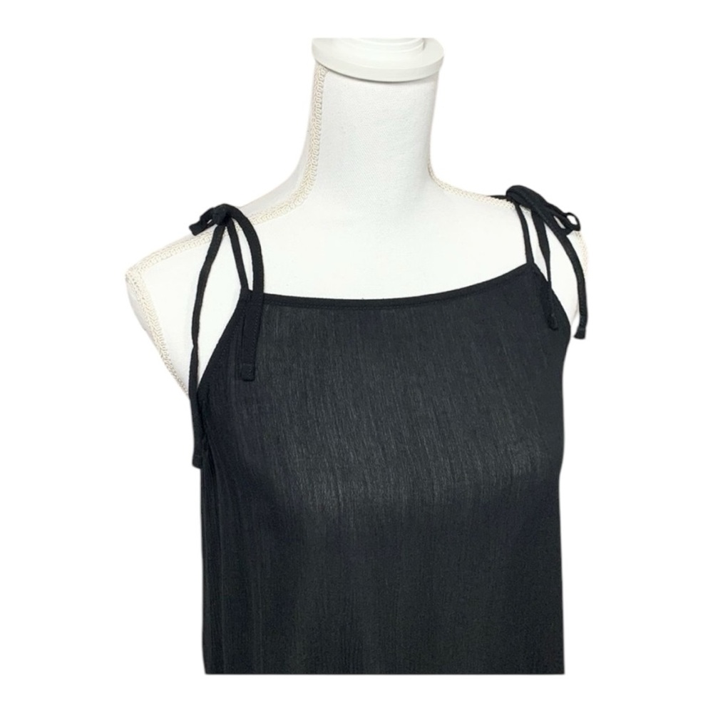 Forever 21 Black Gauzy Semi Sheer Dress Swim Cover Size Small - Picture 2 of 6